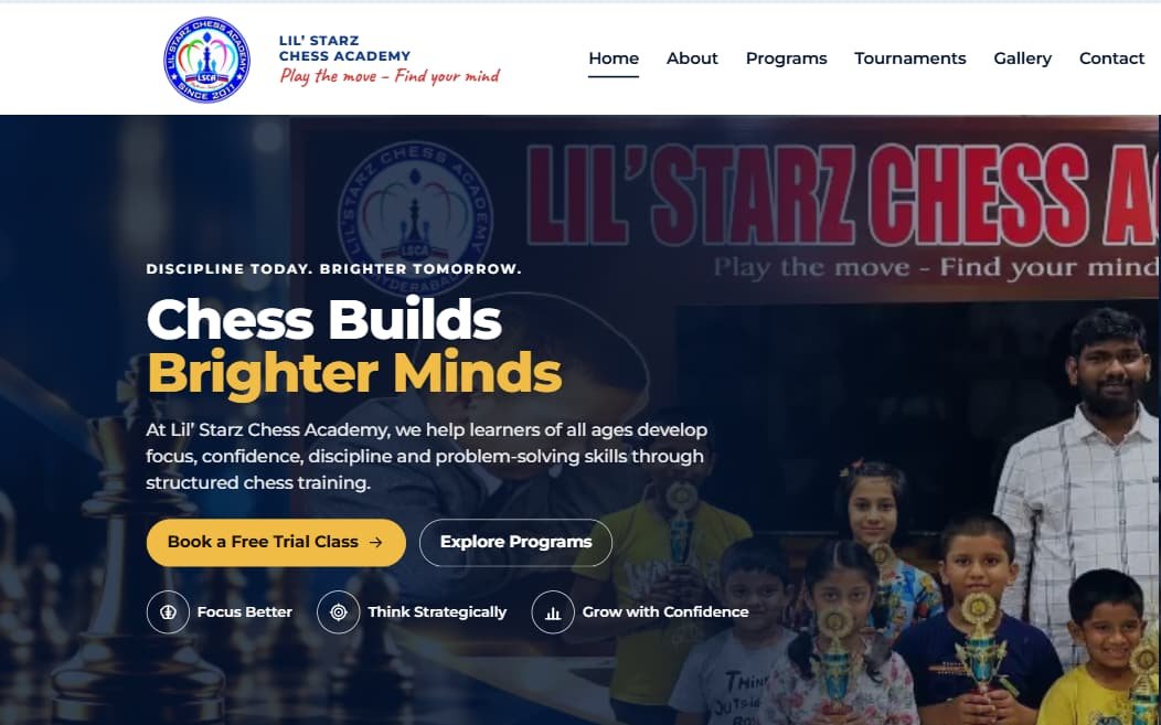Lil’ Starz Chess Academy website preview