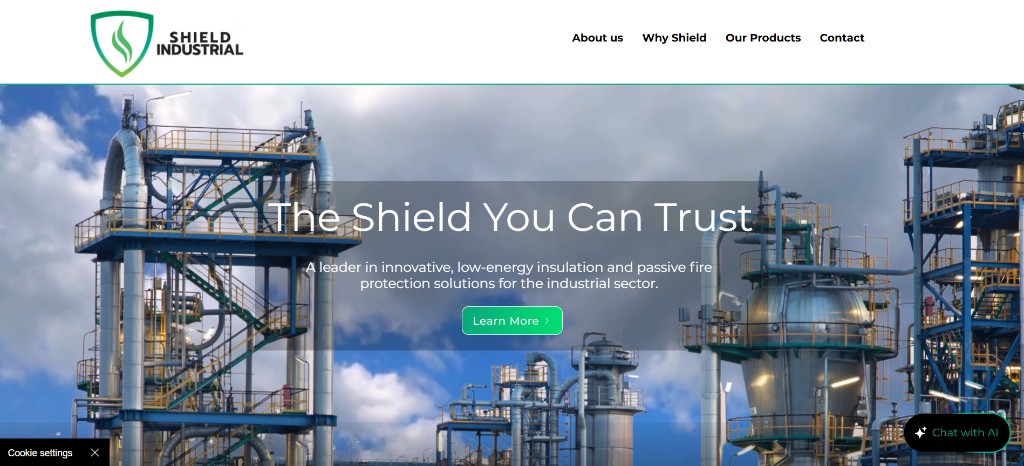 Shield Industrial website preview
